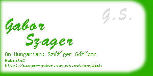 gabor szager business card